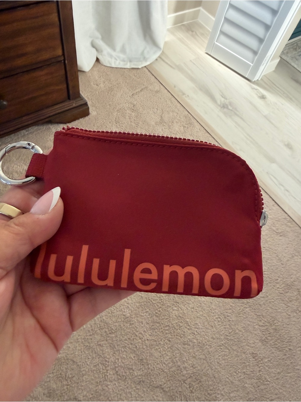 lululemon athletica Red Small Zip Pouch with Keyring
